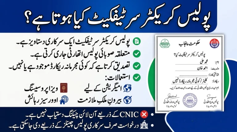 Police Character Certificate Pakistan Online Apply Check & Rules