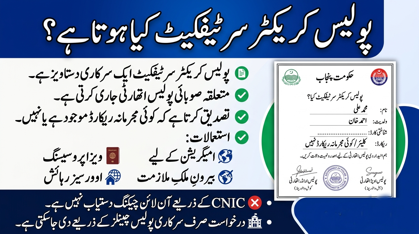 Police Character Certificate Pakistan Online Apply Check & Rules